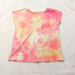 CHILDREN'S PLACE GIRLS PINK AND YELLOW TIE-DYE T-SHIRT SIZE MEDIUM